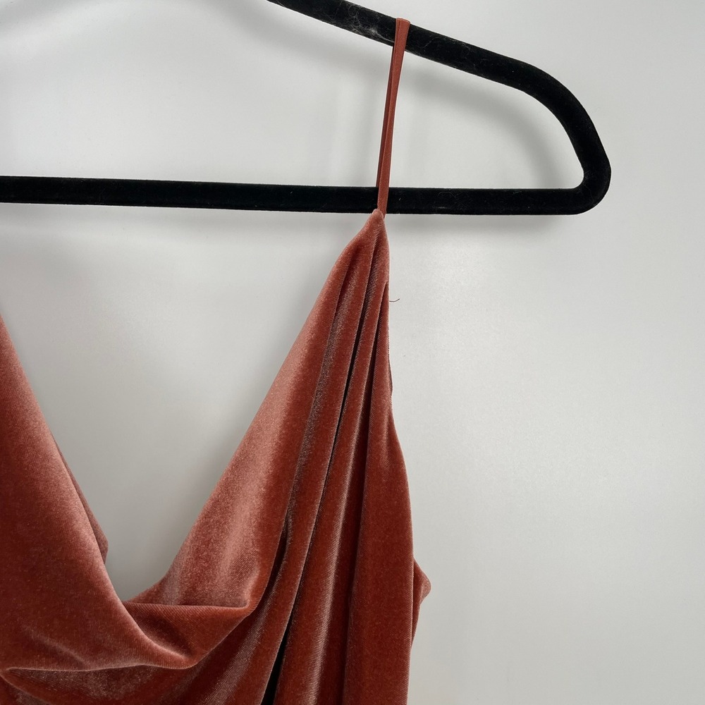 Jenny Yoo Collection Women Copper Velvet Cowl Neck Slip New Years Gown Dress 8 - Picture 7 of 10
